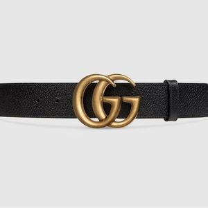 Gucci Wide leather belt with Double G buckle